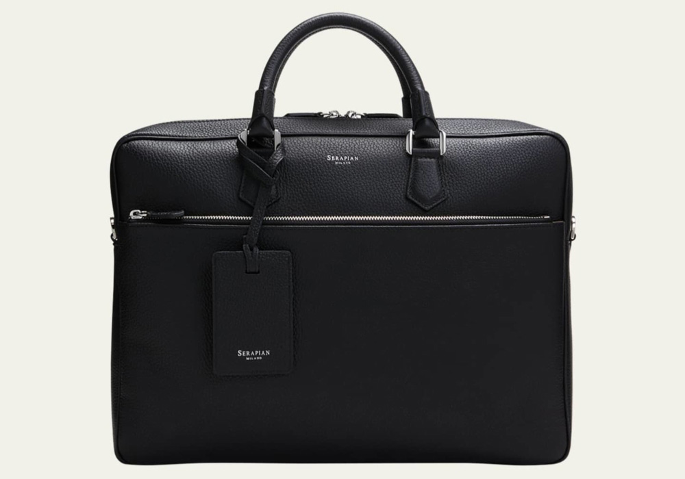 Serapian Cachemire leather slim briefcase